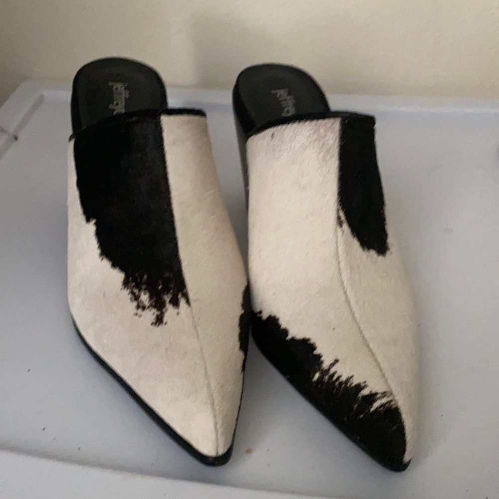 Jeffrey Campbell Cow Print Mules